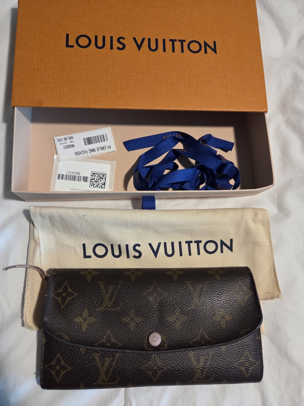 Louis Vuitton Monogram Canvas Trifold Wallet in Dark Brown